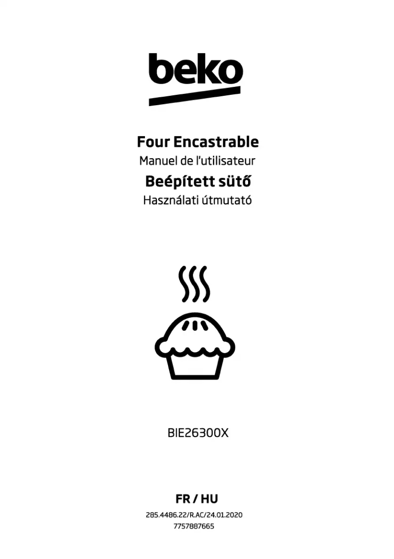 Page 1 de la notice Manuel utilisateur Beko BIE26300X
