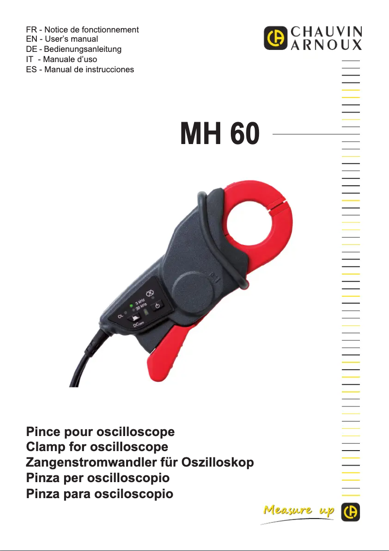 Page 1 de la notice Manuel utilisateur Chauvin Arnoux MH60