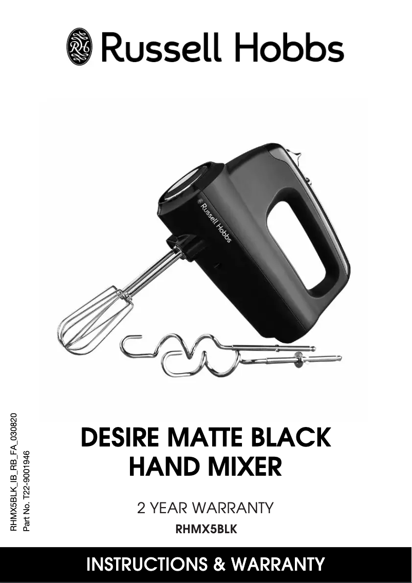 Página 1 del manual Manual de usuario Russell Hobbs Desire RHMX5BLK
