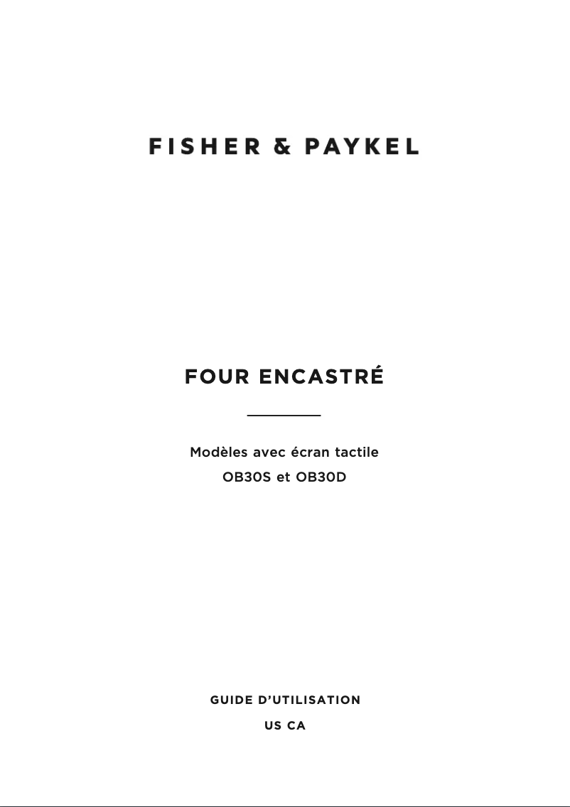 Page 1 de la notice Manuel utilisateur Fisher & Paykel OB30SDPTX1