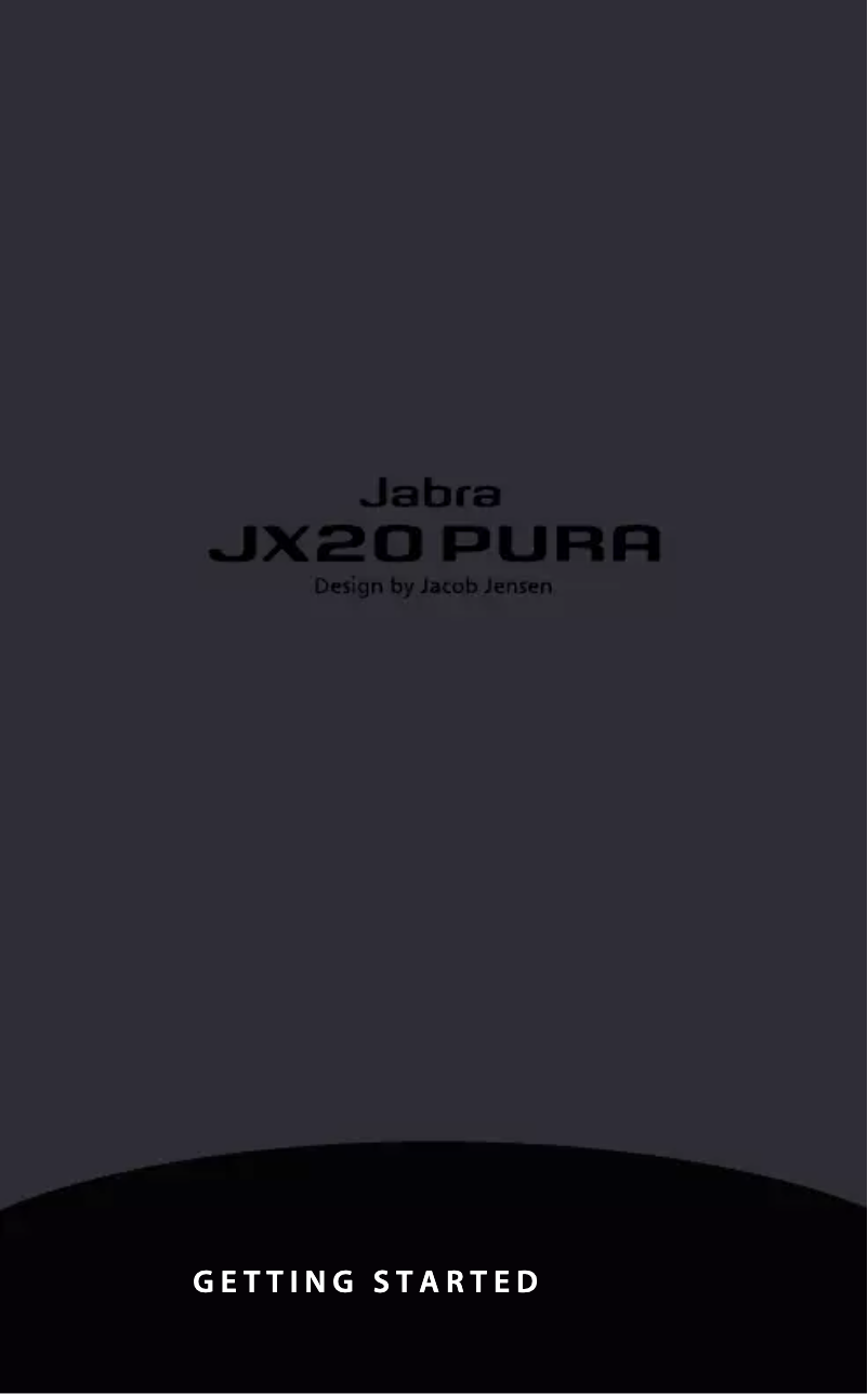 Page n°1 - Manuel utilisateur Jabra JX20