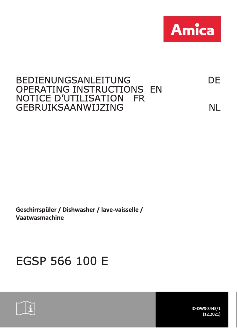 Page 1 de la notice Manuel utilisateur Amica EGSP 566 100 E