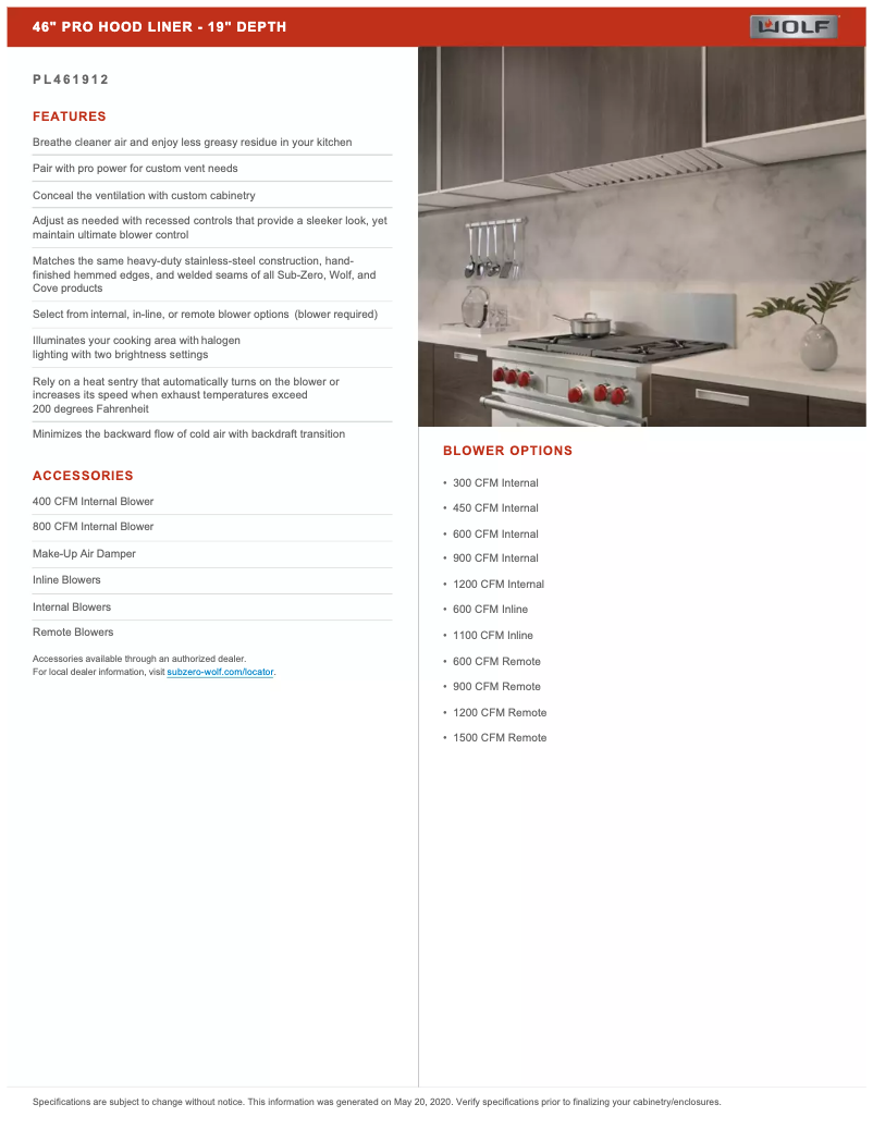 Page 1 de la notice Manuel utilisateur Wolf PL461912