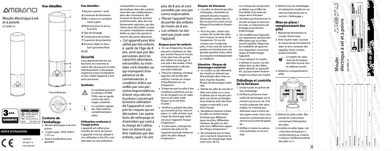 Page 1 de la notice Manuel utilisateur Ambiano GT-SPM-10