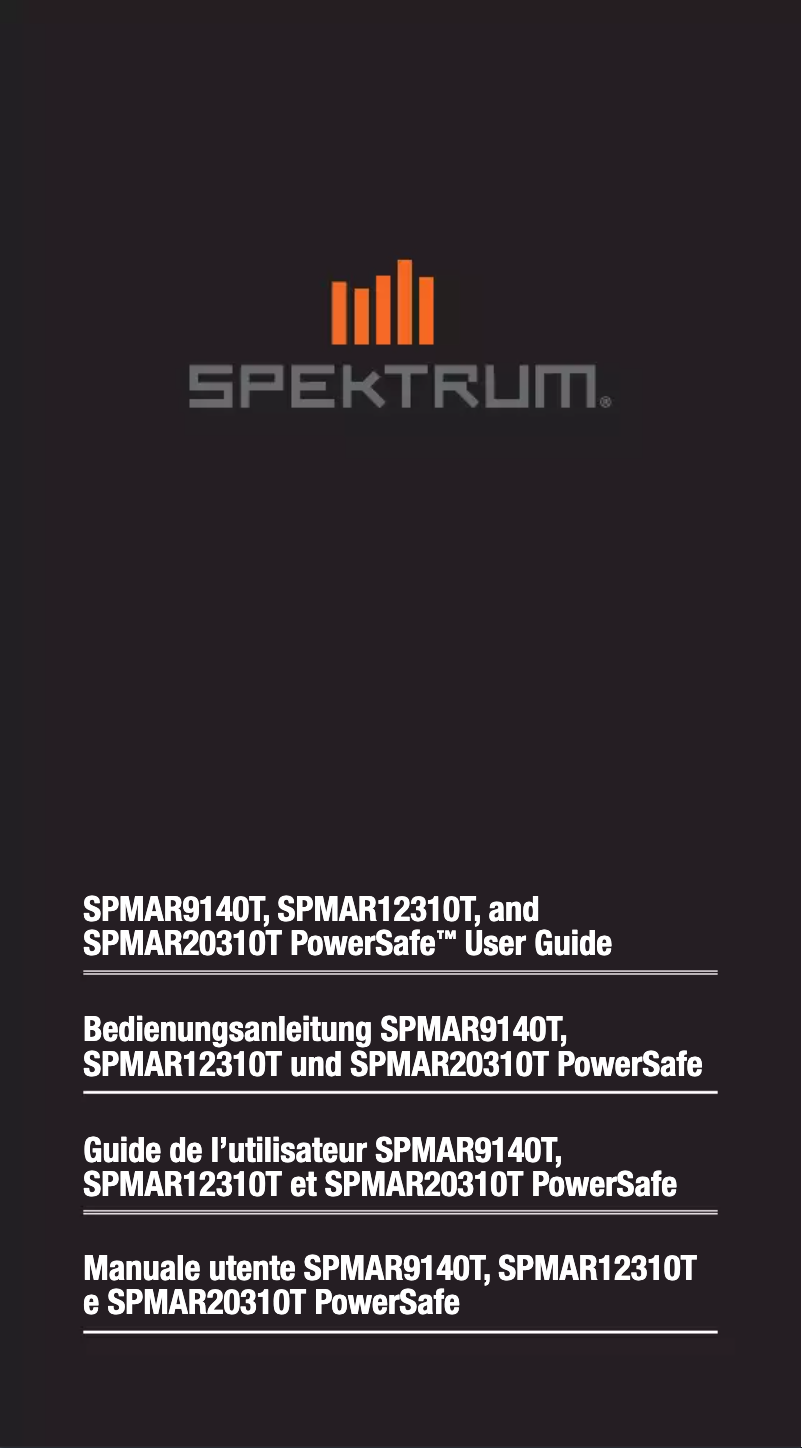 Page 1 de la notice Manuel utilisateur Spektrum AR9140T