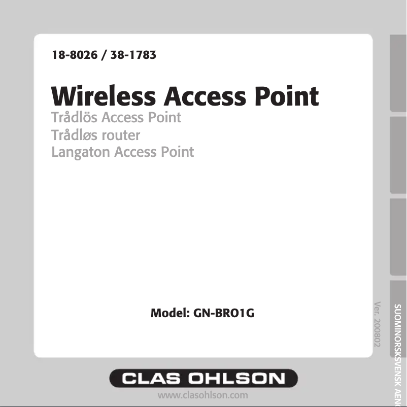 Image de la première page du manuel de l'appareil GN-BRO1G