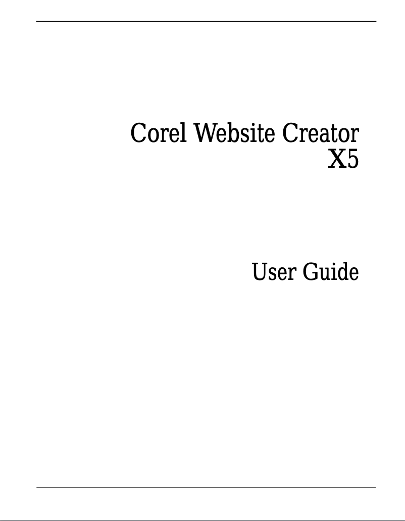 Page n°1 - Manuel utilisateur Corel Website Creator X5