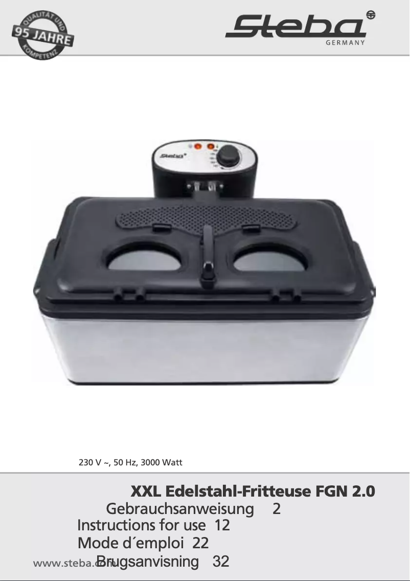 Page 1 de la notice Manuel utilisateur Steba FGN 2.0 XXL