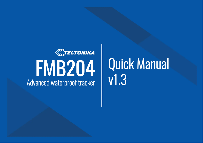 Page n°1 - Manuel utilisateur Teltonika FMB204
