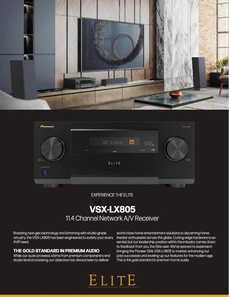 Image de la première page du manuel de l'appareil VSX-LX805