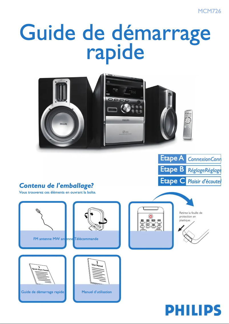 Página 1 del manual Guía de inicio rápido Philips MCM726