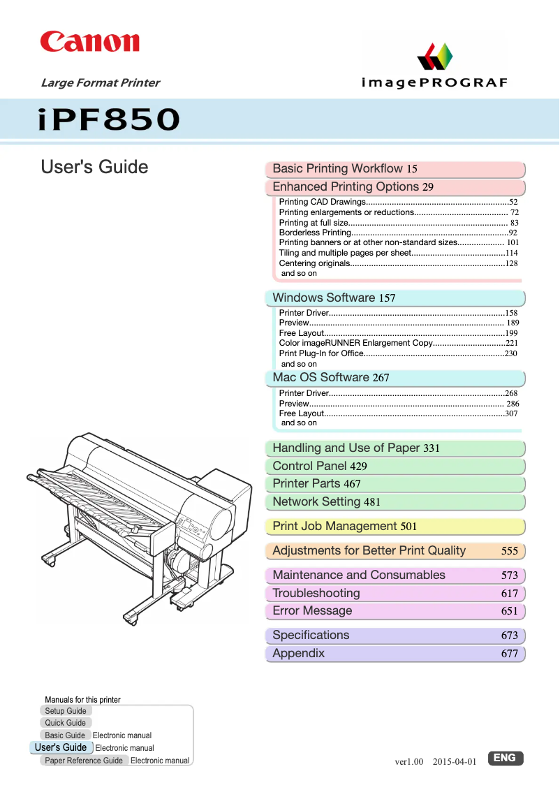 Page 1 de la notice Manuel utilisateur Canon imagePROGRAF iPF830