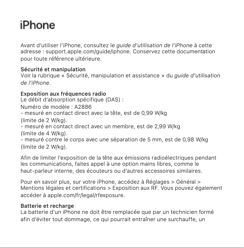 Image de la première page du manuel de l'appareil iPhone 14 Plus