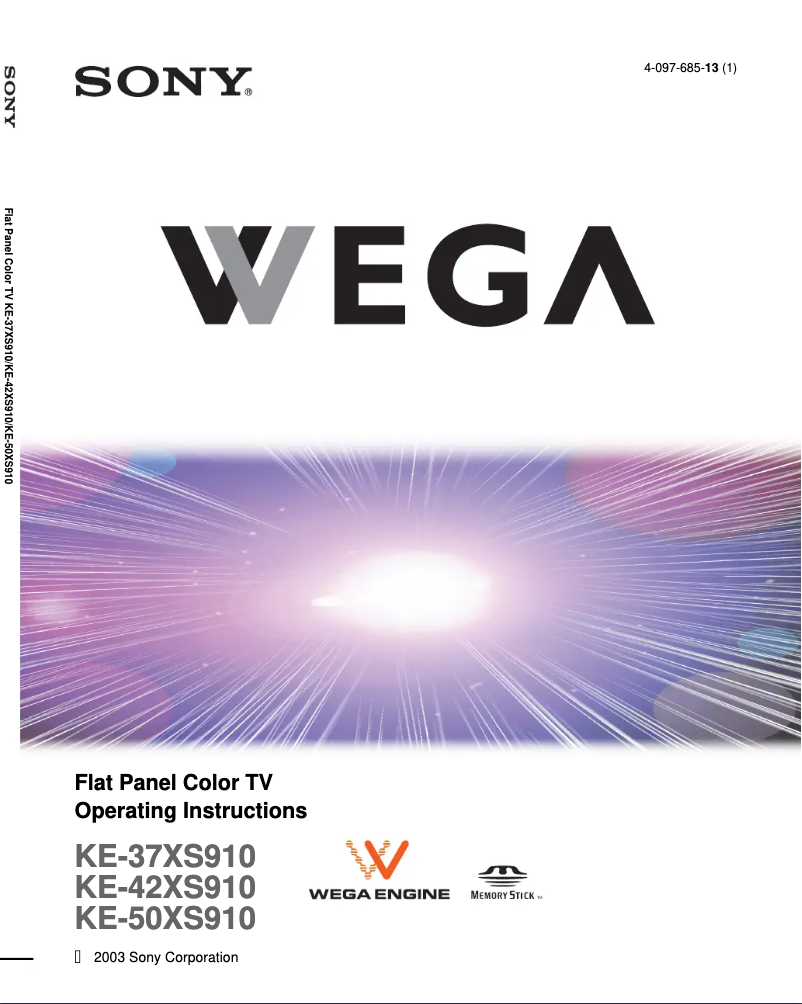 Page 1 de la notice Manuel utilisateur Sony KE-50XS910