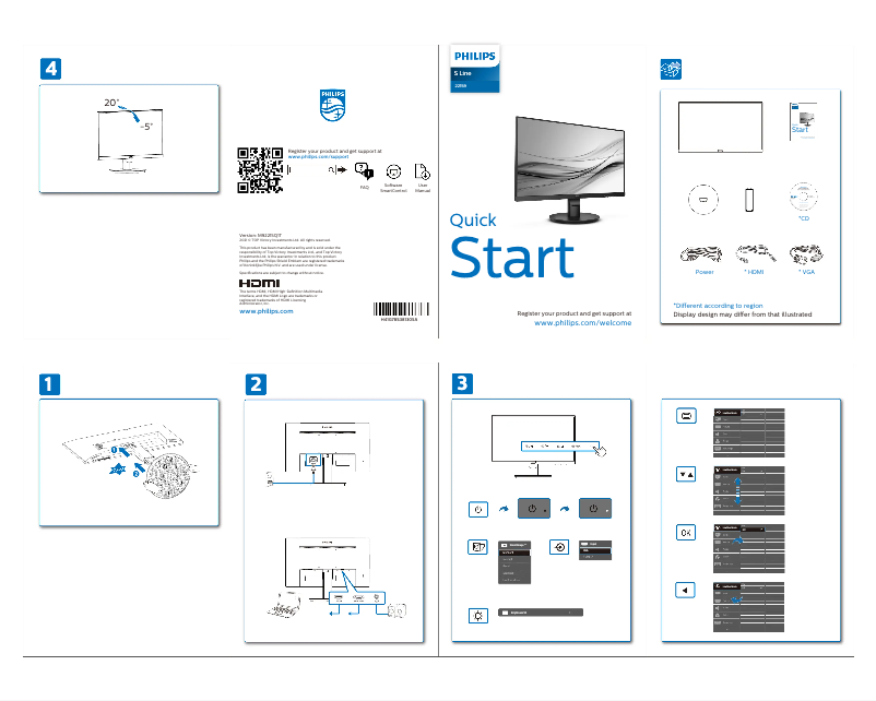 Page n°1 - Guide de démarrage rapide Philips 221S9
