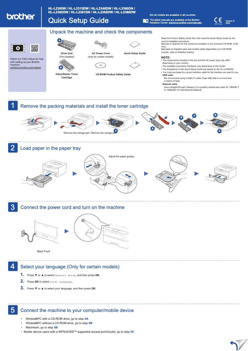 Page n°1 - Manuel utilisateur Brother HL-L2365DWR