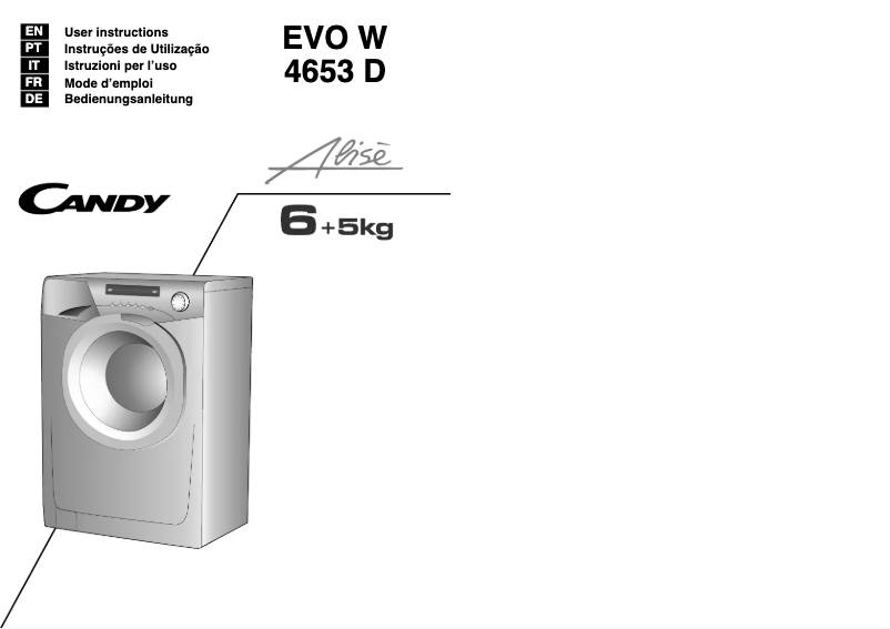 Page 1 de la notice Manuel utilisateur Candy EVOW 4653 D