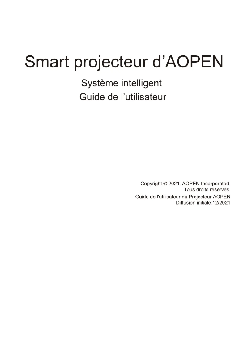 Page 1 de la notice Manuel utilisateur Aopen PV12a