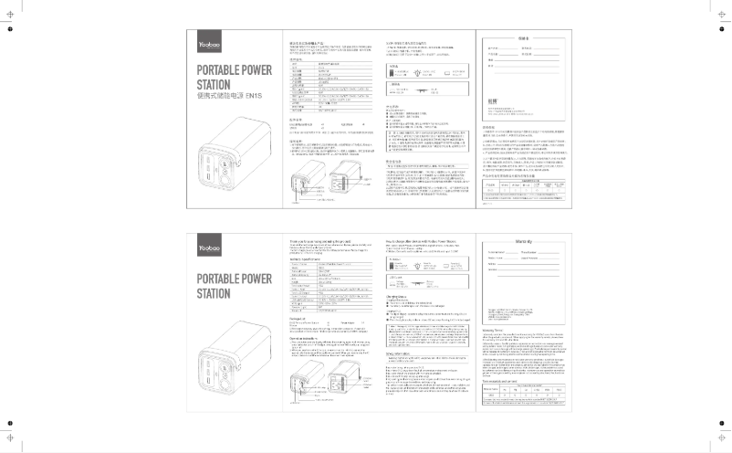Image de la première page du manuel de l'appareil YB-EN1S