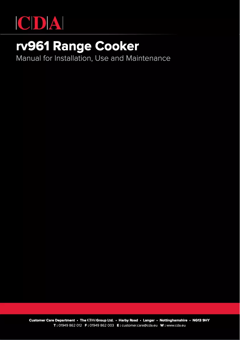 Page n°1 - Manuel utilisateur CDA RV961