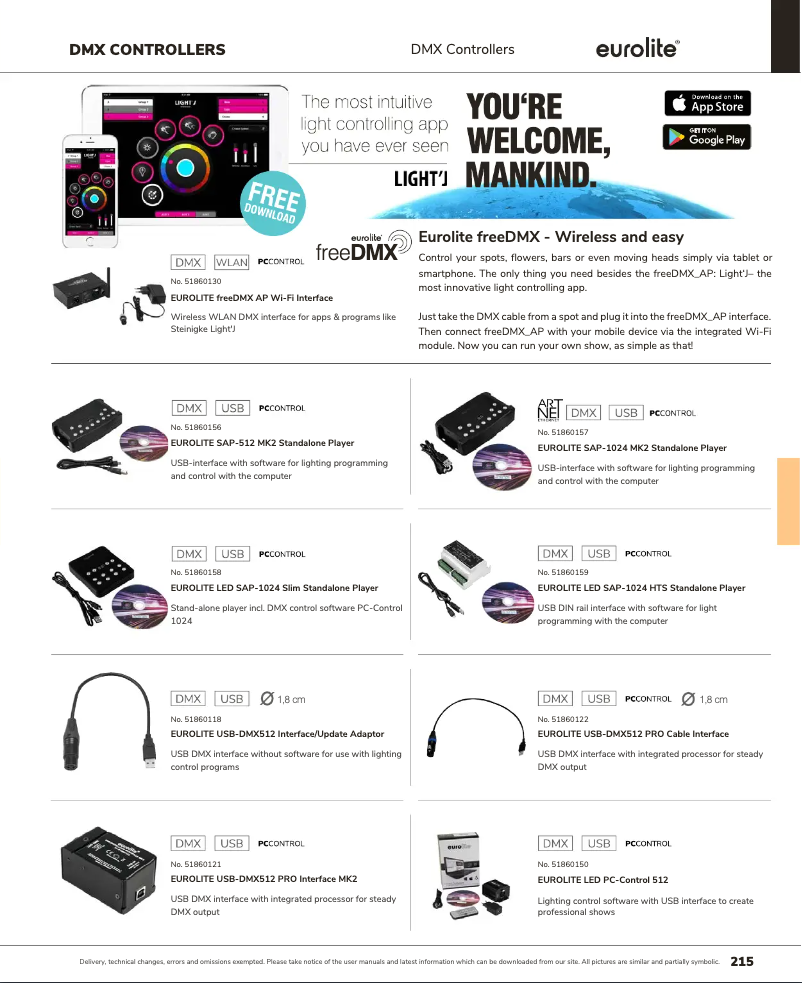 Page 1 de la notice Catalogue Eurolite LED SAP-1024