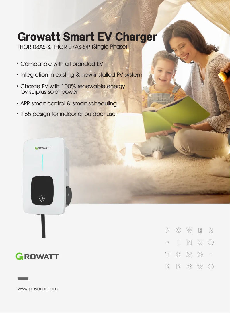 Page 1 de la notice Fiche technique Growatt THOR 07AS-P