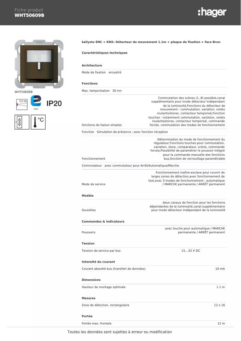 Image de la première page du manuel de l'appareil WHT50609B