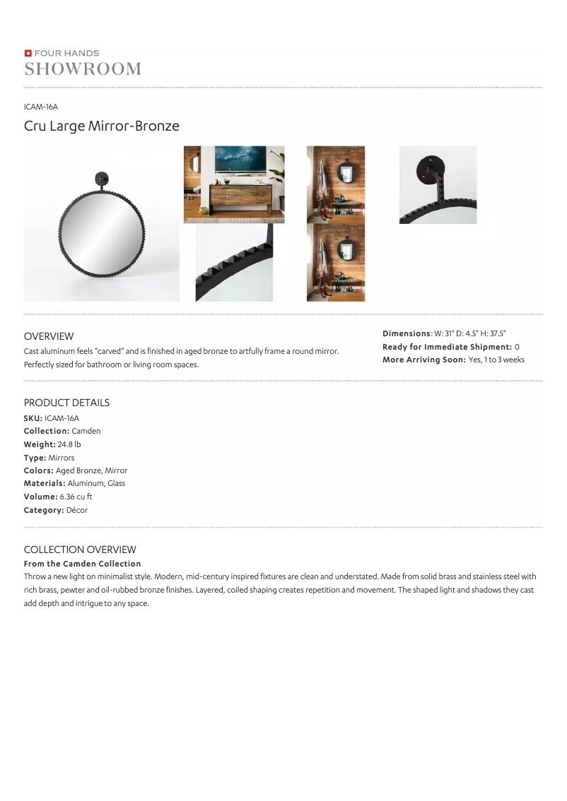 Page 1 de la notice Manuel utilisateur Four Hands ICAM-16A