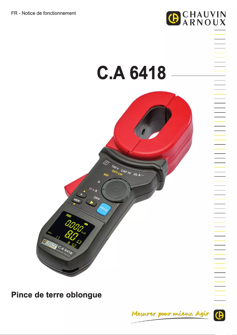Page 1 de la notice Manuel utilisateur Chauvin Arnoux C.A 6418