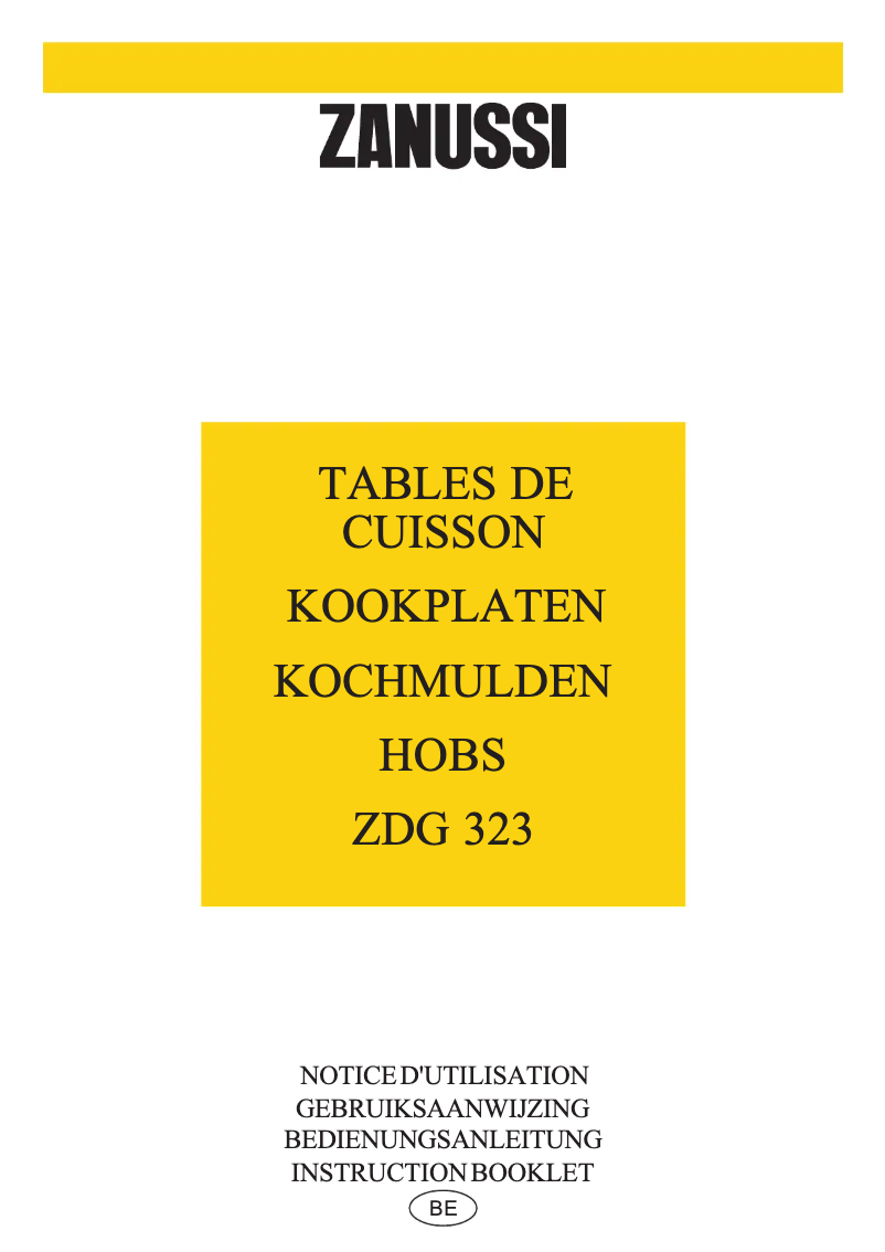 Page n°1 - Manuel utilisateur Zanussi ZDG 323 X