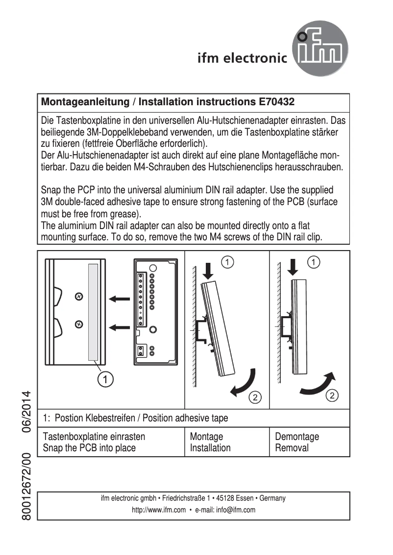 Page 1 de la notice Manuel utilisateur IFM E70432