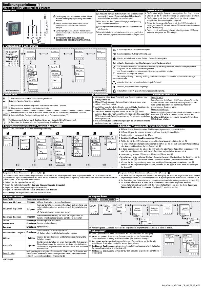 Page 1 de la notice Manuel utilisateur Müller SC 24.10 pro