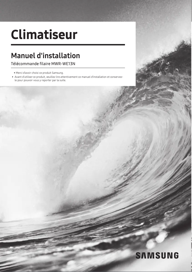 Page 1 de la notice Guide d'installation Samsung MWR-WE13