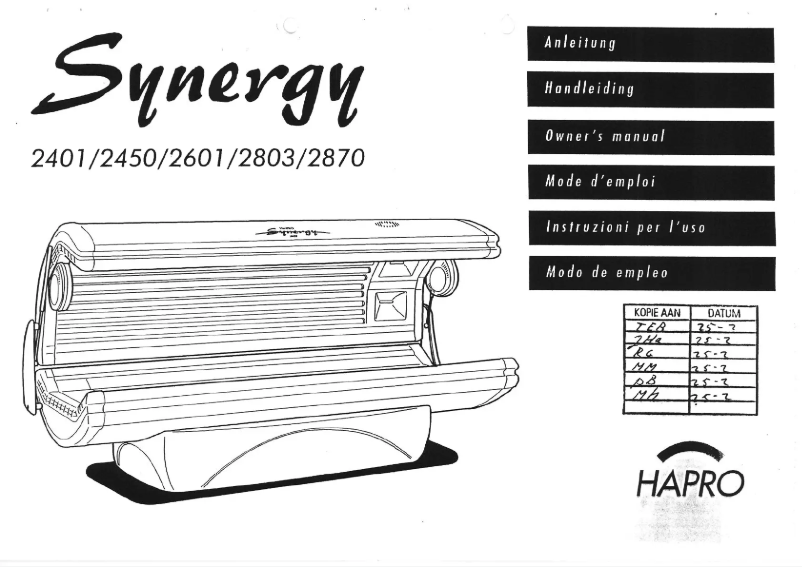 Image de la première page du manuel de l'appareil Synergy 2450
