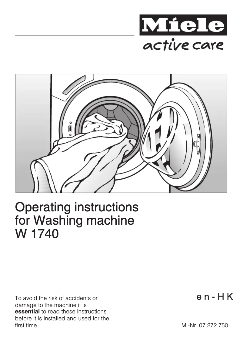 Page 1 de la notice Manuel utilisateur Miele W 1740