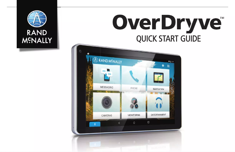 Page 1 of the manual Quick Start Guide Rand McNally OverDryve 7 Pro