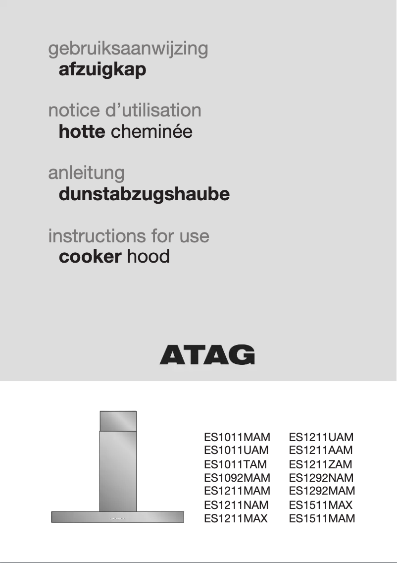 Page 1 de la notice Manuel utilisateur Atag ES1211ZAM