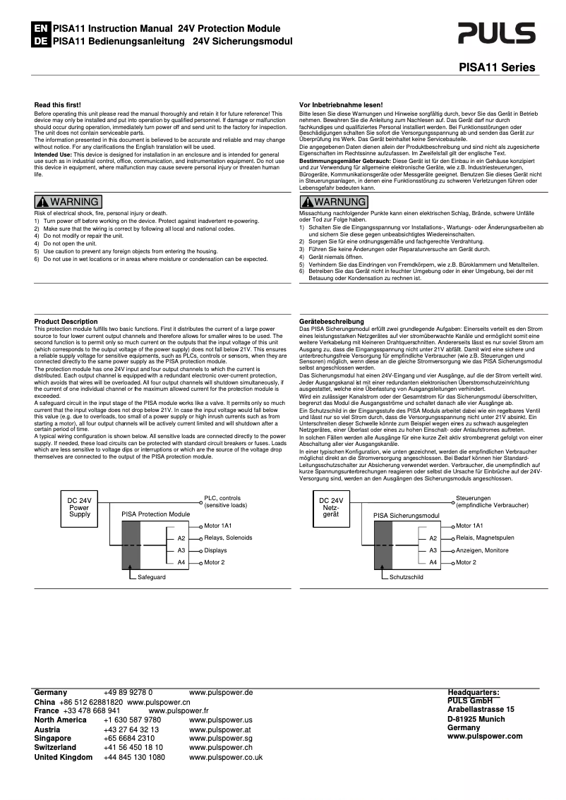 Page n°1 - Manuel utilisateur Puls Dimension DIMENSION PISA11.203206