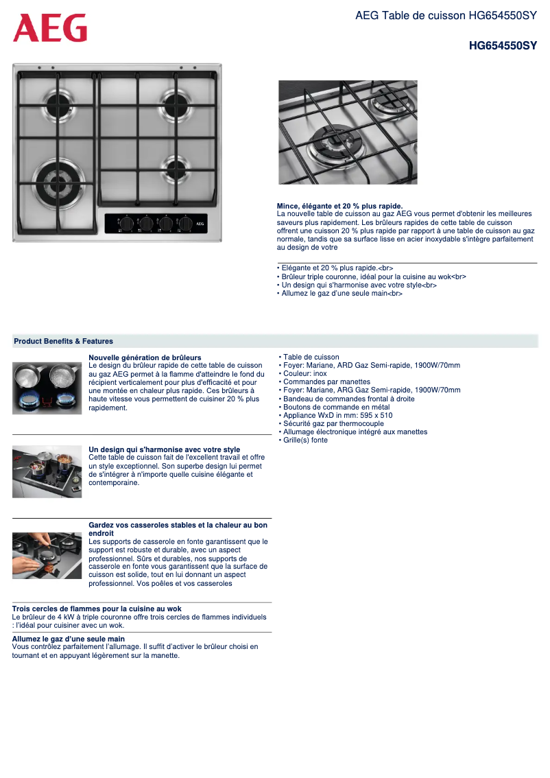 Página 1 del manual Dibujo técnico AEG HG654550SY