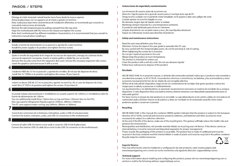 Página 1 del manual Manual de usuario KeepOut XC-301 GLASS