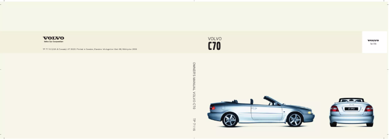 Page n°1 - Manuel utilisateur Volvo C70 Cabriolet (2005)