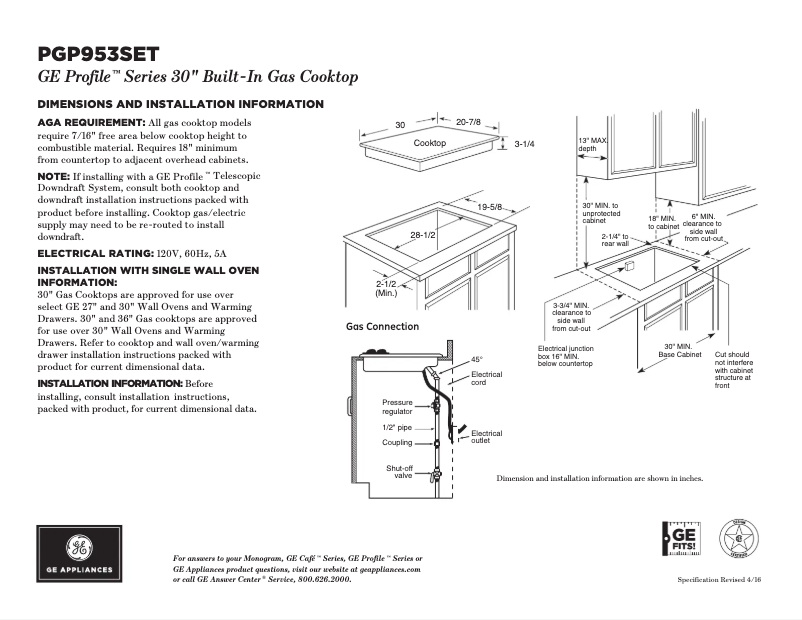 Image de la première page du manuel de l'appareil Profile PGP953SETSS