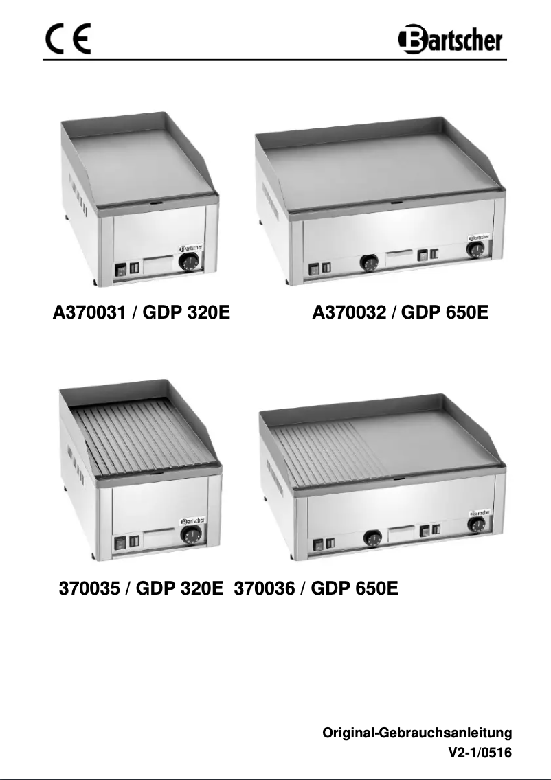 Page n°1 - Manuel utilisateur Bartscher GDP 320E-R
