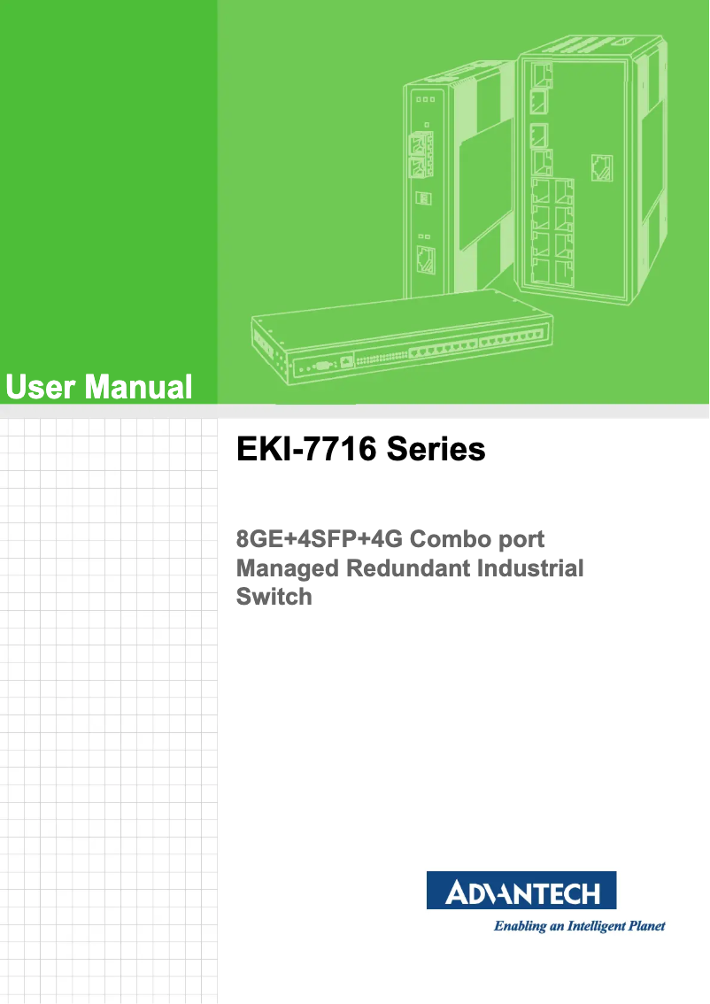 Page 1 de la notice Manuel utilisateur Advantech EKI-7716G-4F4CI-AE