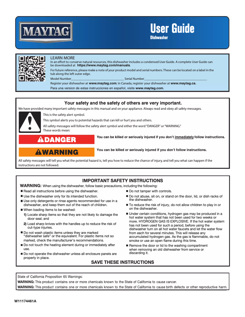 Page n°1 - Manuel utilisateur Maytag MDB4949SHW