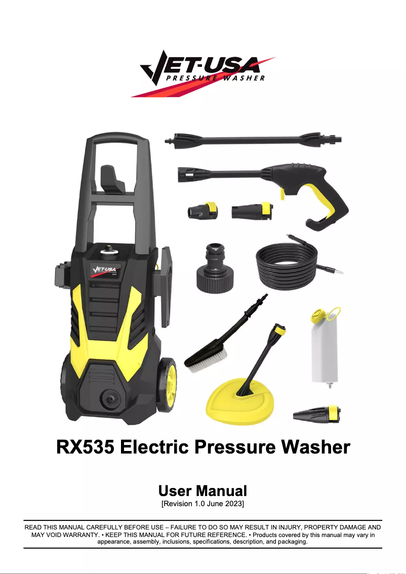 Page n°1 - Manuel utilisateur Jet-USA RX535