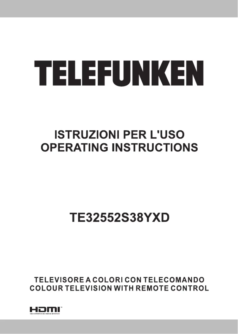 Page 1 de la notice Manuel utilisateur Telefunken TE32552S38YXD
