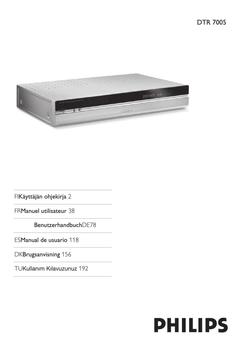 Page n°1 - Manuel utilisateur Philips DTR7005