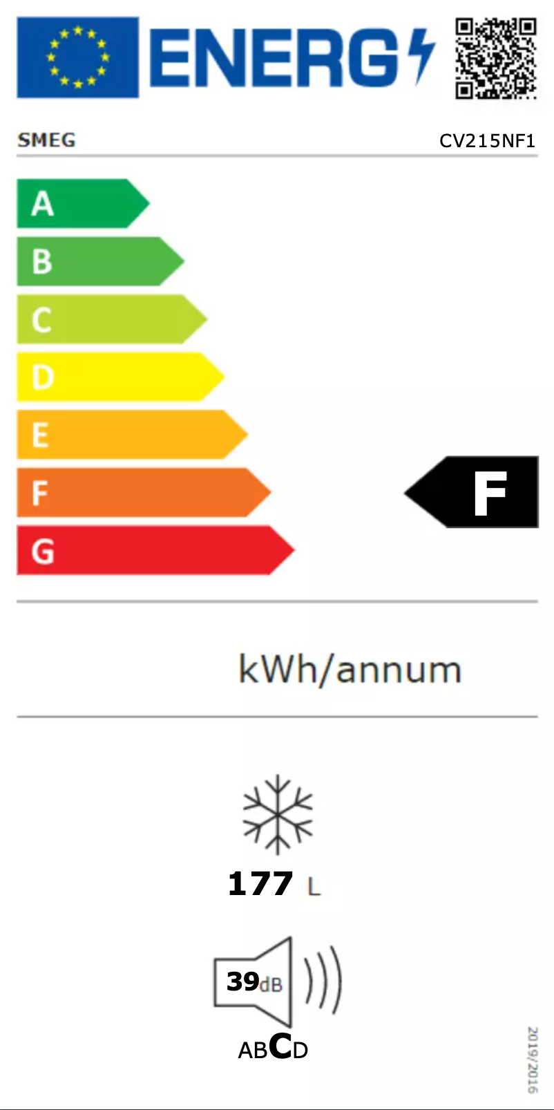 Page n°1 - Label énergétique Smeg CV215NF1