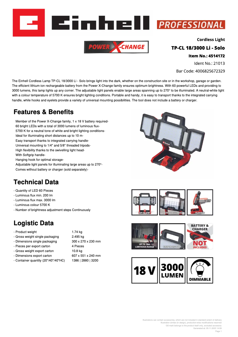 Image de la première page du manuel de l'appareil TP-CL 18/3000 Li